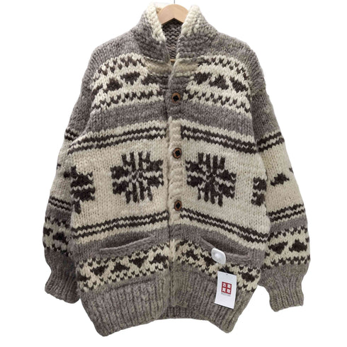 MADE IN CANADA カナダ製 ケーブル編み ノルディック カウチン ウール ニット セーター カーディガン 肉厚 メンズ