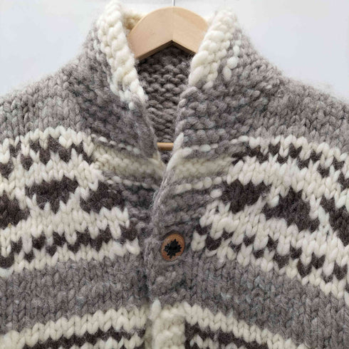 MADE IN CANADA カナダ製 ケーブル編み ノルディック カウチン ウール ニット セーター カーディガン 肉厚 メンズ