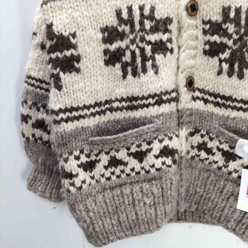 MADE IN CANADA カナダ製 ケーブル編み ノルディック カウチン ウール ニット セーター カーディガン 肉厚 メンズ