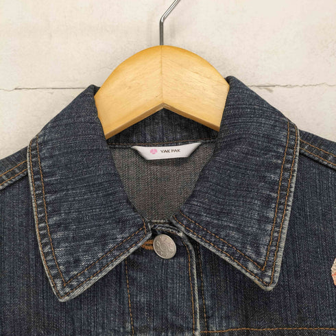 ヤックパック YAK PAK Japanese pattern 和柄パッチワークデザイン デニムジャケット Y2K レディース import:M