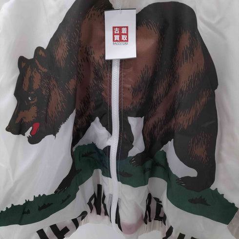 LIMITED EDITION LTD 90S USA製 熊 ベアー アニマル 両面プリント ナイロン スウィングトップ ブルゾン ジャケット メンズ import:L