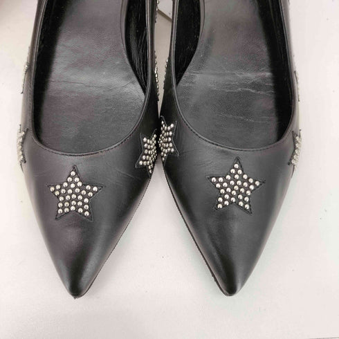 サンローラン Saint Laurent ポインテッドトゥ スタースタッズパンプス レディース 38