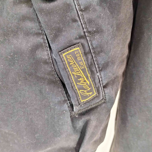 ポロバイラルフローレン Polo by RALPH LAUREN 90S ポニー 刺繍 裏地マドラスチェック コットン ハリントン ジャケット スウィングトップ ブルゾン ベル型 TALON ジップ メンズ import:S