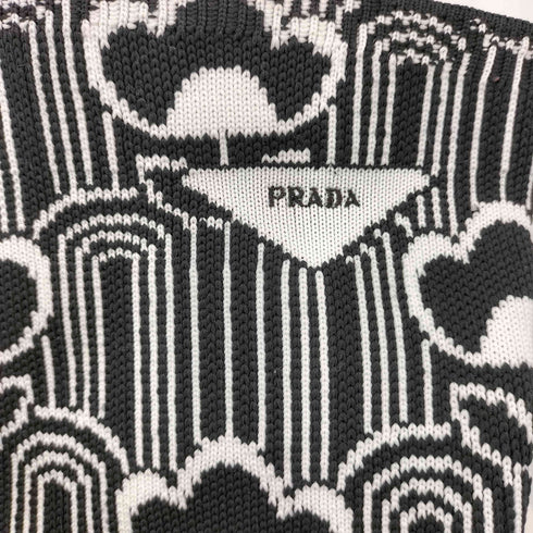 プラダ PRADA ジャガードニット プラットフォームブーツ レディース 40