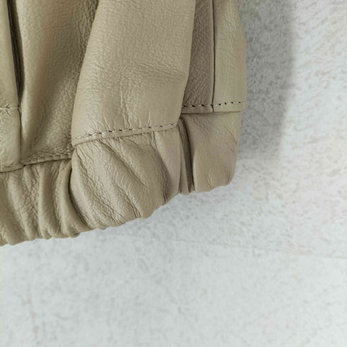 SPB pig leather エポレット付き ノーカラーレザージャケット レディース import:M