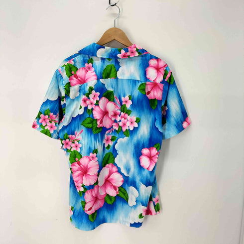 Sun Casuals 0f Hawaii 総柄 花柄 ハイビスカス 開襟 オープンカラー S/S アロハシャツ メンズ import:M