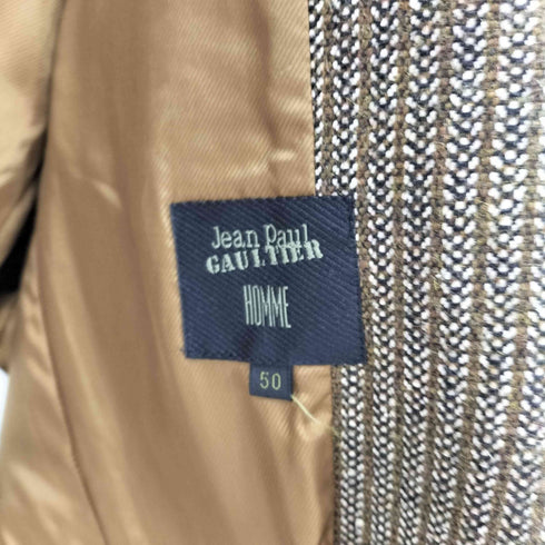 ジャンポールゴルチエオム Jean Paul GAULTIER HOMME 90-00S シルク混 ツイード ストライプ 4B テーラード ジャケット メンズ EUR:50