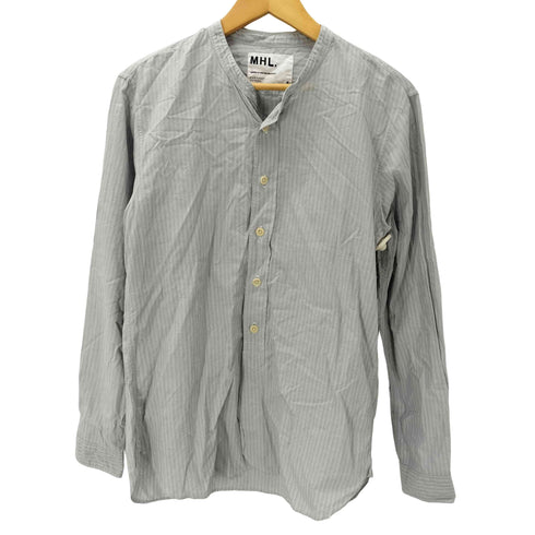 エムエイチエル MHL. 17SS マチあり バンドカラー ストライプ シャツ メンズ import:M