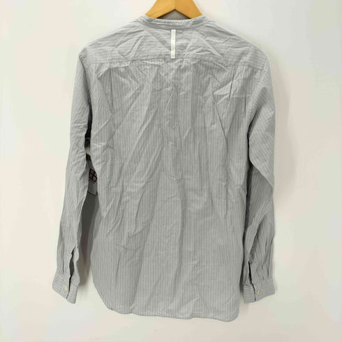 エムエイチエル MHL. 17SS マチあり バンドカラー ストライプ シャツ メンズ import:M