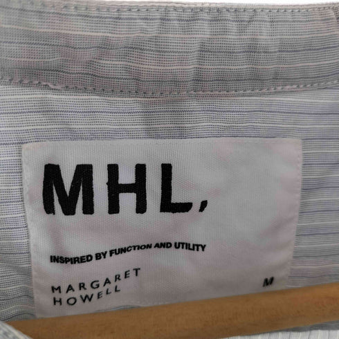 エムエイチエル MHL. 17SS マチあり バンドカラー ストライプ シャツ メンズ import:M