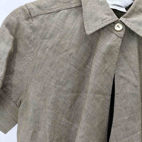 マックスマーラ MAX MARA 白タグ リネンカシュクールワンピース レディース