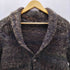 イタリア製 ウッドデザインボタン メランジ アルパカ混 ショールカラー ニット カーディガン メンズ EUR:50