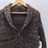 イタリア製 ウッドデザインボタン メランジ アルパカ混 ショールカラー ニット カーディガン メンズ EUR:50