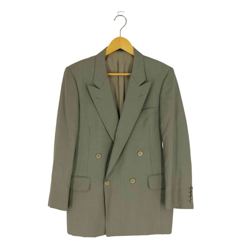 バーバリーズ BURBERRYS WOOL MOHAIR ロゴボタン ダブルテーラードジャケット メンズ