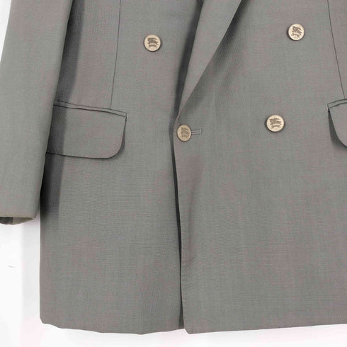 バーバリーズ BURBERRYS WOOL MOHAIR ロゴボタン ダブルテーラードジャケット メンズ