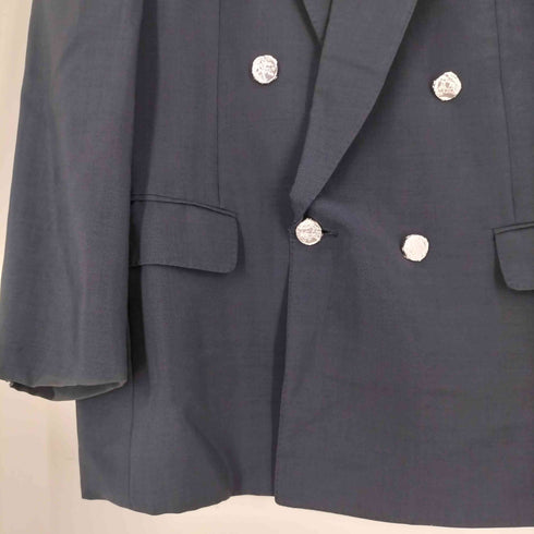 バーバリーズ BURBERRYS WOOL MOHAIR ロゴボタン ダブルテーラードジャケット メンズ