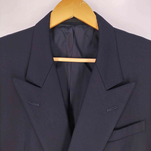 バーバリーズ BURBERRYS TASMANIA WOOL ロゴボタン ダブル 紺ブレザー メンズ