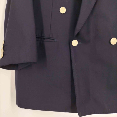 バーバリーズ BURBERRYS TASMANIA WOOL ロゴボタン ダブル 紺ブレザー メンズ