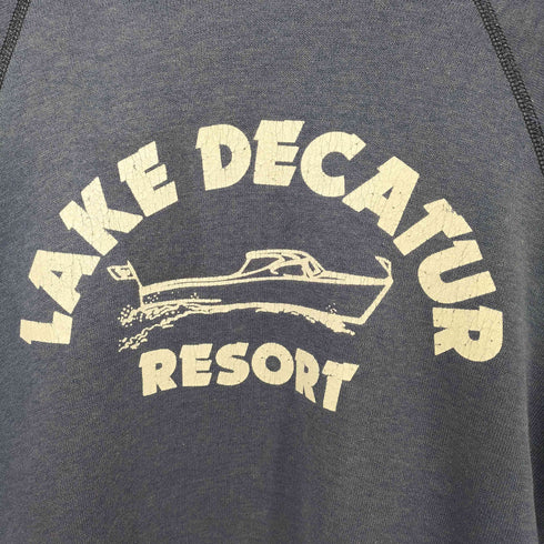 60-70s vintage 3段 ラバー×フロッキープリント ラグラン プルオーバーパーカー メンズ