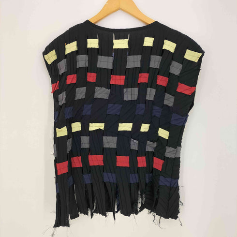 babette USA製 パッチワーク プリーツ ノースリーブブラウス レディース import:S