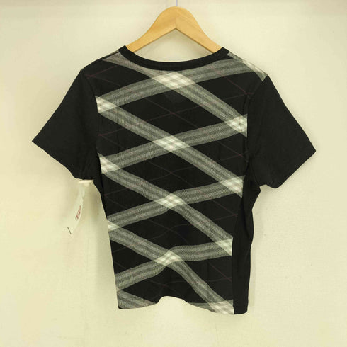 バーバリーロンドン BURBERRY LONDON ギンガムチェック ロゴ刺繍 ボウタイ S/S ニット レディース US:4