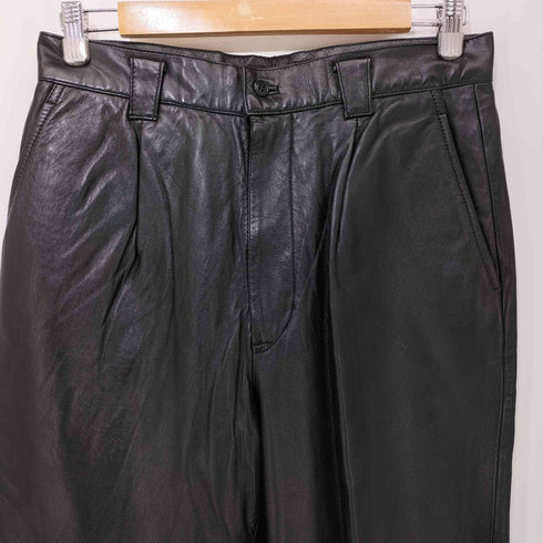 ジュンメン JUN MEN 羊革 ラムレザー タック テーパードパンツ メンズ JPN:L