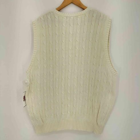 クラフトアンドバロー Croft&Barrow 90s コットン ケーブル ニット べスト メンズ LT