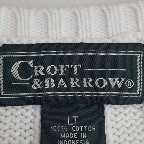 クラフトアンドバロー Croft&Barrow 90s コットン ケーブル ニット べスト メンズ LT