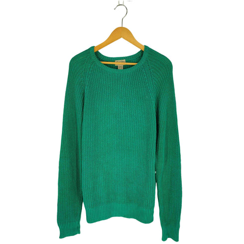 90S ラミー コットン 畦編み クルーネックニット メンズ import:L
