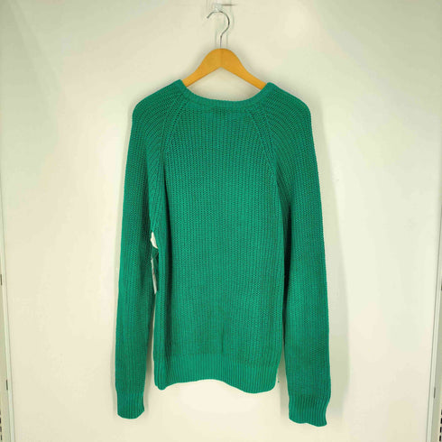 90S ラミー コットン 畦編み クルーネックニット メンズ import:L