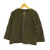 PECOLAMB ウール100 ポイントレザー ノーカラージャケット レディース FR:38