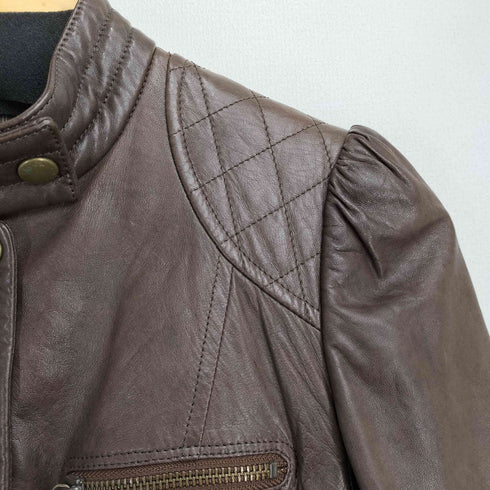 エポカ Epoca 羊革 リブニット切替 ライダースジャケット レディース 40