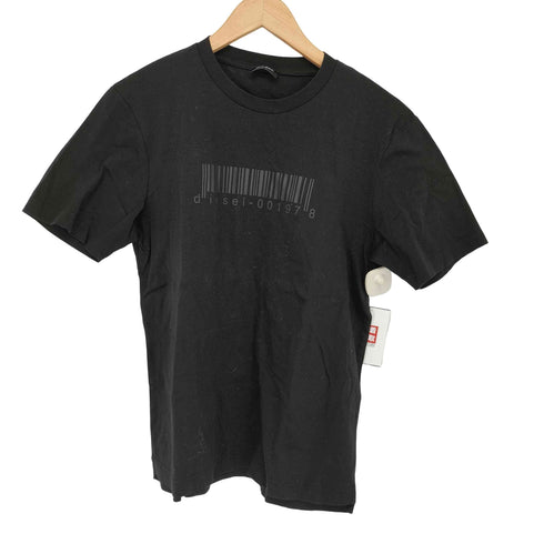 ディーゼル DIESEL バーコードデザイン クルーネックTシャツ メンズ JPN:S