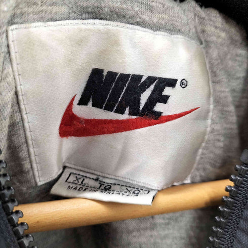 ナイキ NIKE 90S 白タグ 裏地キルティングコットン スウッシュ ロゴ 刺繍 ジップアップ ナイロン パーカー ジャケット メンズ import:XL