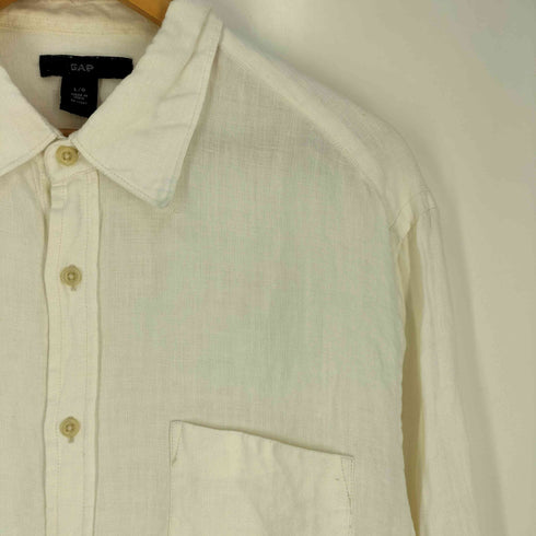 ギャップ Gap 00S OLD GAP リネン100% レギュラーカラーシャツ メンズ import:L