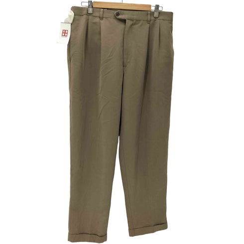 ジェフリービーン GEOFFREY BEENE USA製 ポリ レーヨン 2タック スラックス パンツ 裾ダブル メンズ W:36 L:32