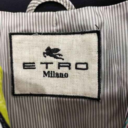 エトロ ETRO イタリア製 ペイズリー ボタンレス ノーカラージャケット レディース EUR:38