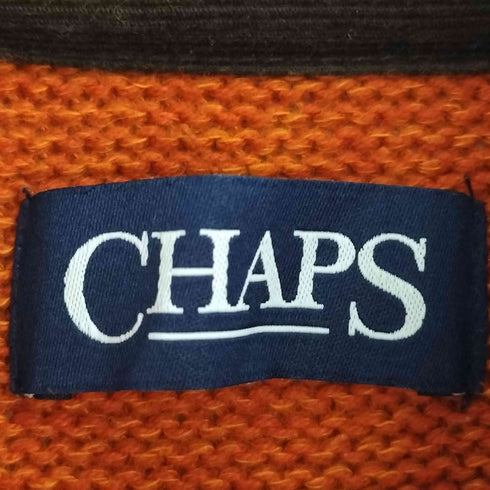 チャップス CHAPS コットン ハーフボタン エルボーパッチ ニット メンズ import:M