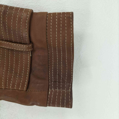 Leonardo da Vinci MADE IN ITALY GENUINE LEATHER リアルレザーダブルトレンチコート レディース 38