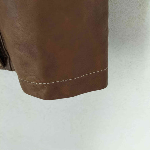 Leonardo da Vinci MADE IN ITALY GENUINE LEATHER リアルレザーダブルトレンチコート レディース 38