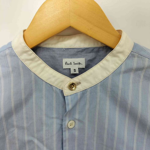 ポールスミス Paul Smith バンドカラー ストライプ クレリックシャツ レディース import:S