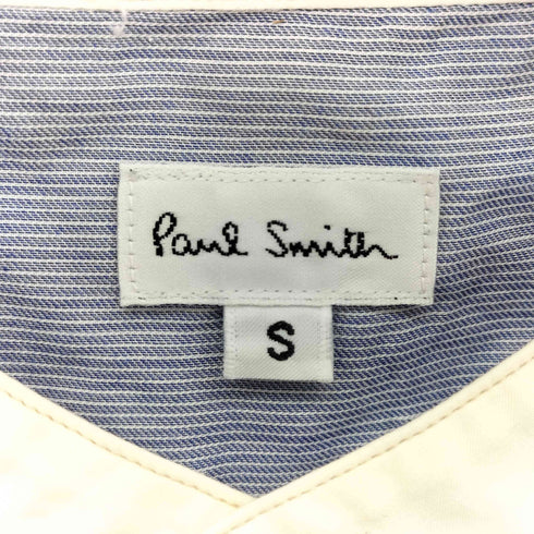 ポールスミス Paul Smith バンドカラー ストライプ クレリックシャツ レディース import:S