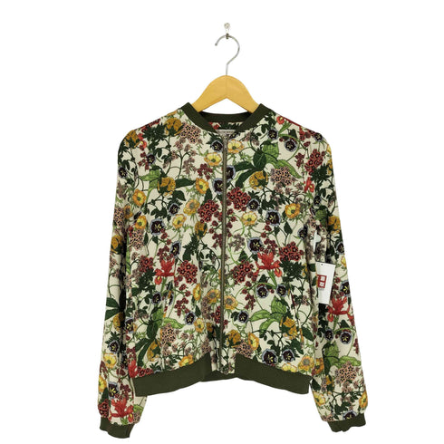 ザラ ZARA ボタニカルデザインブルゾンジャケット レディース M