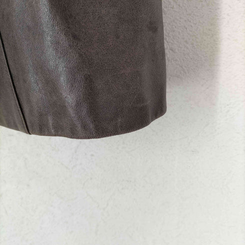 RANG MUSEE lamb leather ウォッシュ加工ラムレザー比翼ステンカラーコート レディース 9AR