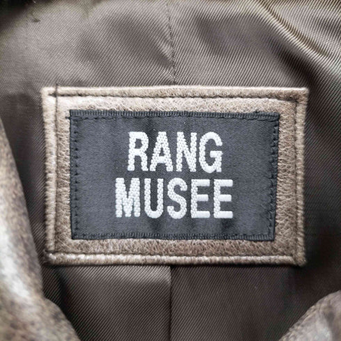RANG MUSEE lamb leather ウォッシュ加工ラムレザー比翼ステンカラーコート レディース 9AR