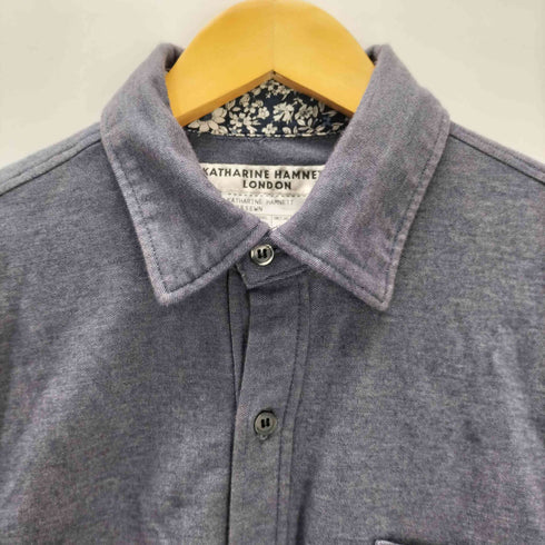 キャサリンハムネットロンドン KATHARINE HAMNETT LONDON 襟裏花柄 S/S ストレッチ シャツ メンズ import:M