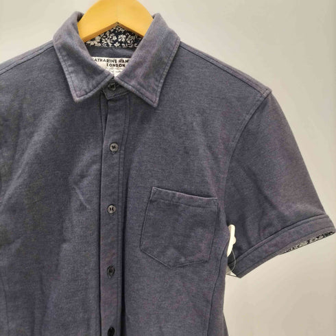 キャサリンハムネットロンドン KATHARINE HAMNETT LONDON 襟裏花柄 S/S ストレッチ シャツ メンズ import:M