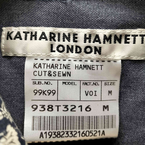 キャサリンハムネットロンドン KATHARINE HAMNETT LONDON 襟裏花柄 S/S ストレッチ シャツ メンズ import:M