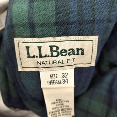 エルエルビーン L.L.Bean NATURAL FIT 裏地ブラックウォッチ チノパンツ メンズ 32×34