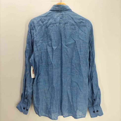 ジョセフアボード JOSEPH ABBOUD FINEST ITALIAN FABRICS イタリア製 生地 L/S 麻 リネン 100% シャツ 襟芯 メンズ LL